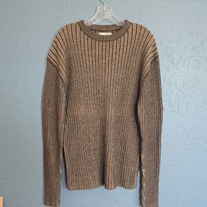 Buckle Men's Textured Gray Crewneck Sweater